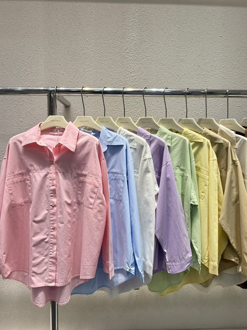 WANWAN Pocket Button Down Cotton Shirts